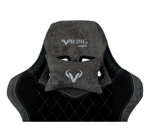 Кресло игровое Бюрократ VIKING 7 KNIGHT Fabric черный текстиль/эко.кожа с подголов. крестовина металл