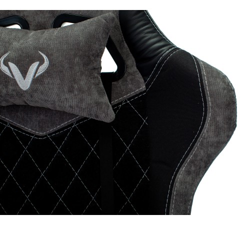 Кресло игровое Бюрократ VIKING 7 KNIGHT Fabric черный текстиль/эко.кожа с подголов. крестовина металл