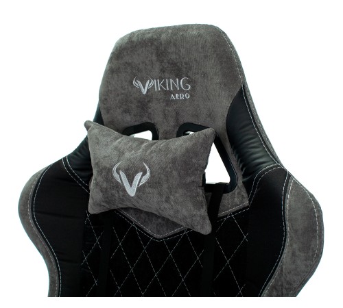 Кресло игровое Бюрократ VIKING 7 KNIGHT Fabric черный текстиль/эко.кожа с подголов. крестовина металл