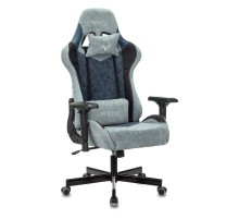Кресло игровое Бюрократ VIKING 7 KNIGHT Fabric синий текстиль/эко.кожа с подголов. крестовина металл