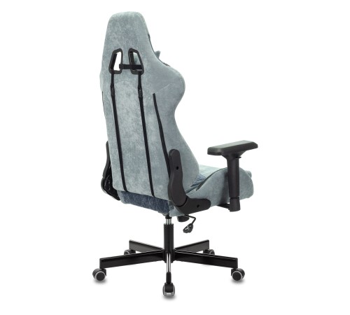Кресло игровое Бюрократ VIKING 7 KNIGHT Fabric синий текстиль/эко.кожа с подголов. крестовина металл