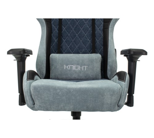 Кресло игровое Бюрократ VIKING 7 KNIGHT Fabric синий текстиль/эко.кожа с подголов. крестовина металл