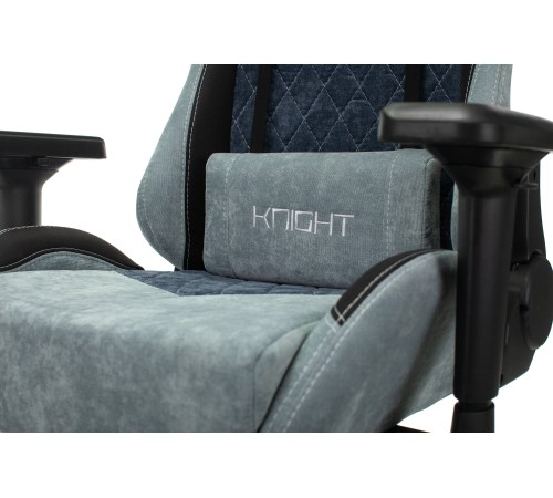 Кресло игровое Бюрократ VIKING 7 KNIGHT Fabric синий текстиль/эко.кожа с подголов. крестовина металл