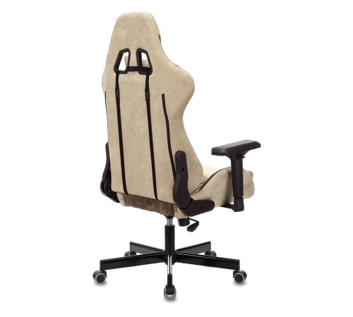 Кресло игровое Бюрократ VIKING 7 KNIGHT Fabric коричневый текстиль/эко.кожа с подголов. крестовина металл