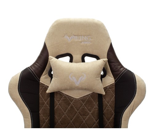 Кресло игровое Бюрократ VIKING 7 KNIGHT Fabric коричневый текстиль/эко.кожа с подголов. крестовина металл