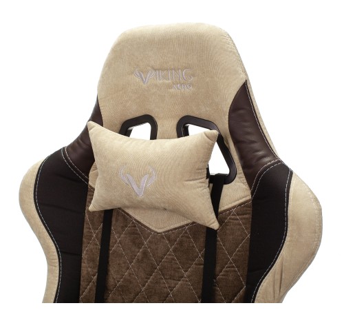 Кресло игровое Бюрократ VIKING 7 KNIGHT Fabric коричневый текстиль/эко.кожа с подголов. крестовина металл