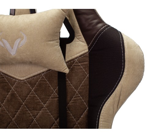 Кресло игровое Бюрократ VIKING 7 KNIGHT Fabric коричневый текстиль/эко.кожа с подголов. крестовина металл