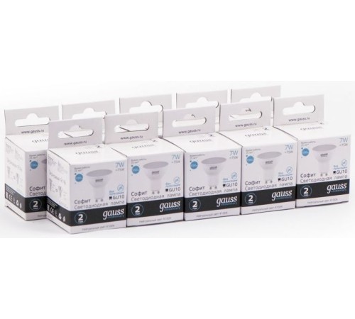 Лампа светодиодная Gauss Elementary MR16 7Вт цок.:GU10 спот 220B 4100K св.свеч.бел.ней. MR16 (упак.:10шт) (13627) Лампа светодиодная Gauss Elementary MR16 7Вт цок.:GU10 спот 220B 4100K св.свеч.бел.ней. MR16 (упак.:10шт) (13627)
