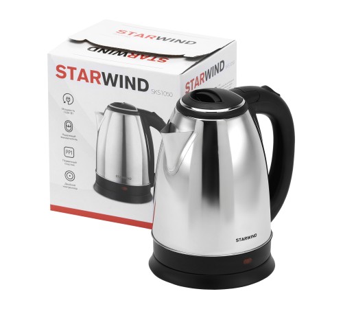 Чайник электрический Starwind SKS1050 1.8л. 1500Вт серебристый/черный (корпус: нержавеющая сталь/пластик) Чайник электрический Starwind SKS1050 1.8л. 1500Вт серебристый/черный (корпус: нержавеющая сталь/пластик)