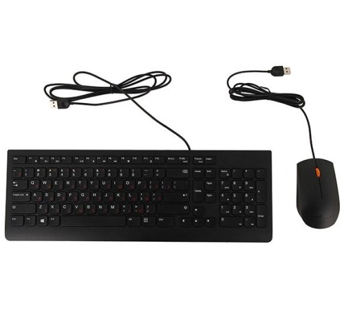 Клавиатура + мышь Lenovo 300 U клав:черный мышь:черный USB