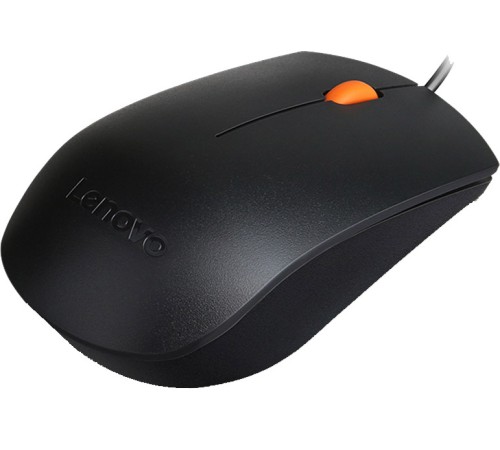 Мышь Lenovo 300 черный/оранжевый оптическая (1600dpi) USB для ноутбука (2but)