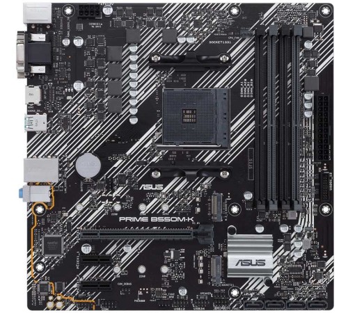 Материнская плата Asus PRIME B550M-K Soc-AM4 AMD B550 4xDDR4 mATX AC`97 8ch(7.1) GbLAN RAID+VGA+DVI+HDMI