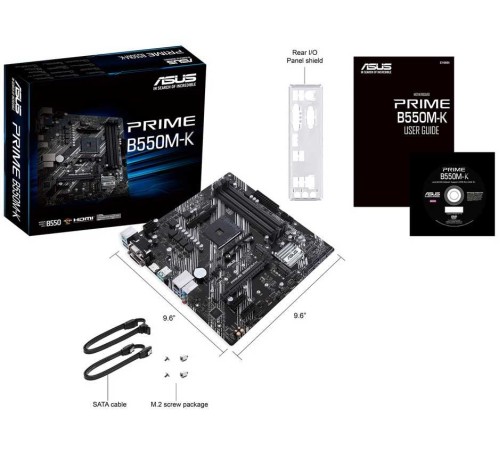 Материнская плата Asus PRIME B550M-K Soc-AM4 AMD B550 4xDDR4 mATX AC`97 8ch(7.1) GbLAN RAID+VGA+DVI+HDMI