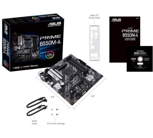Материнская плата Asus PRIME B550M-A Soc-AM4 AMD B550 4xDDR4 mATX AC`97 8ch(7.1) GbLAN RAID+VGA+DVI+HDMI