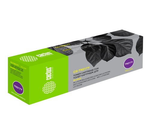 Картридж лазерный Cactus CS-TN217Y TN-217Y желтый (2300стр.) для Brother HL3230/DCP3550/MFC3770