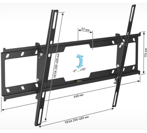 Кронштейн для телевизора Holder LCD-T6628-B черный 32"-70" макс.40кг настенный наклон