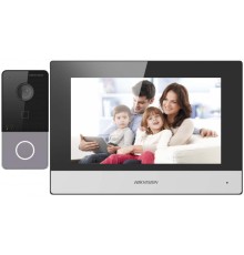 Комбинированный домофон Hikvision DS-KIS603-P серебристый