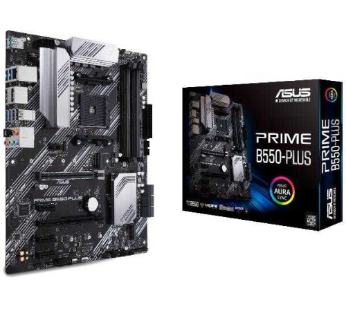 Материнская плата Asus PRIME B550-PLUS Soc-AM4 AMD B550 4xDDR4 ATX AC`97 8ch(7.1) GbLAN RAID+HDMI+DP