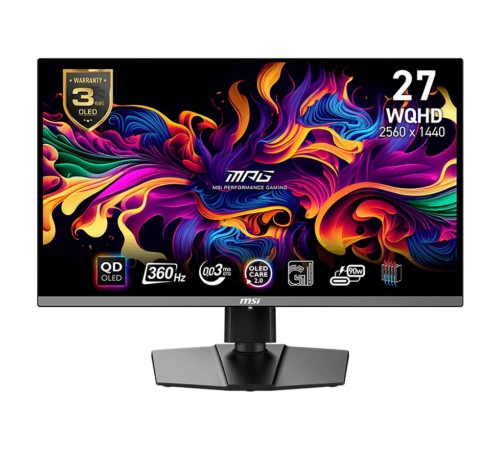 Монитор MSI 26.5" MPG 271QRX QD-OLED Black (QD-OLED,  2560x1440, DP+Thunderbolt, 0.03 ms, 178°/178°, 250 cd/m, 1000:1 (100M:1), 360Hz, Pivot)