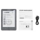 Электронная книга Digma K1 6" E-ink HD Pearl 758x1024 600MHz 128Mb/4Gb/SD/microSDHC темно-серый