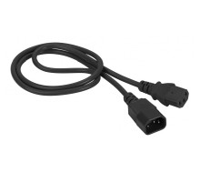 Кабель Lanmaster LAN-PP13/14-1.5-BK C13-С14 проводник.:3x1.5мм2 1м (упак.:1шт) черный