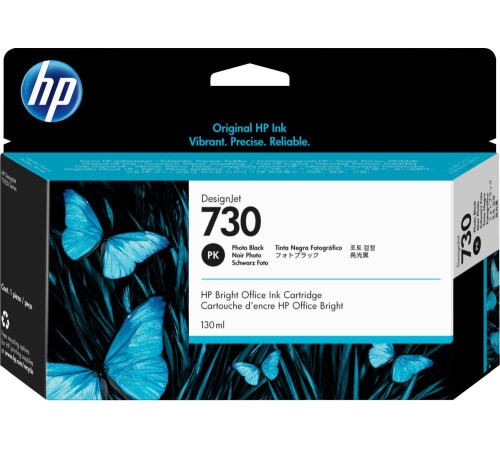 Картридж струйный HP 730 P2V67A фото черный (130мл) для HP DJ T1700
