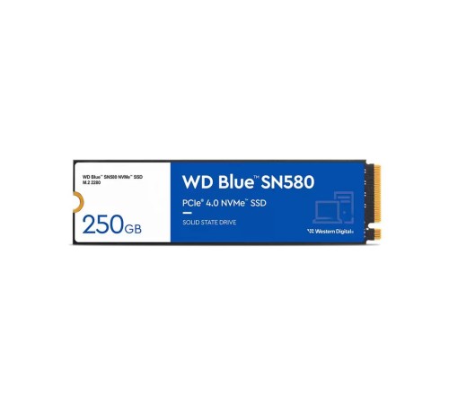 Твердотельный накопитель SSD Western Digital M.2 2280 250GB Blue SN580 WDS250G3B0E PCIe Gen4x4 with NVMe,3D TLC NAND