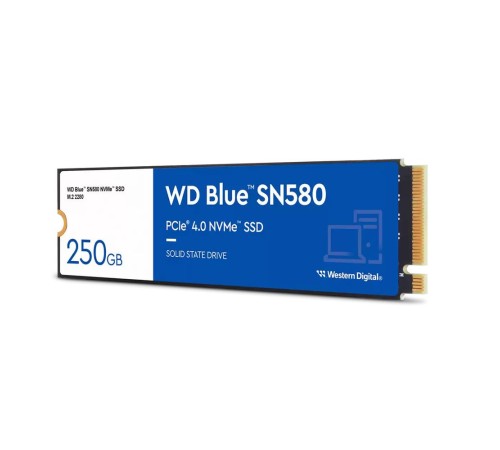 Твердотельный накопитель SSD Western Digital M.2 2280 250GB Blue SN580 WDS250G3B0E PCIe Gen4x4 with NVMe,3D TLC NAND