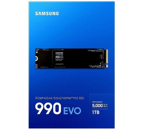 Твердотельные диски SSD M.2 (PCI-E NVMe 2.0 Gen 4.0 x4) 1Tb Samsung 990 EVO 1year (MZ-V9E1T0BW) Твердотельные диски SSD M.2 (PCI-E NVMe 2.0 Gen 4.0 x4) 1Tb Samsung 990 EVO 1year (MZ-V9E1T0BW)