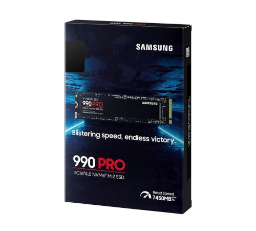 Твердотельный накопитель SSD M.2 (PCI-E NVMe 2.0 Gen 4.0 x4) 4Tb Samsung 990 PRO (R7450/W6900MB/s) 1year (MZ-V9P4T0BW)