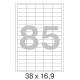 Этикетки Promega 73649 A4 16.9x38мм 85шт на листе/70г/м2/100л./белый матовое самоклей. универсальная
