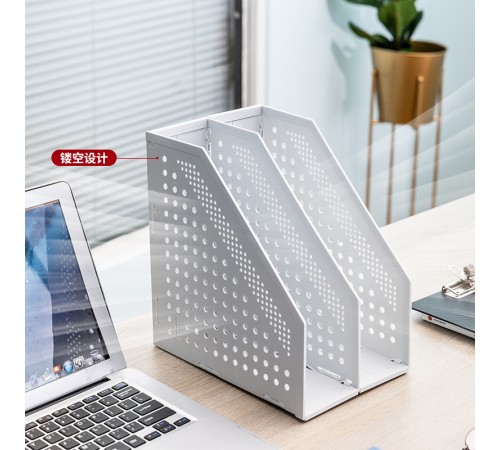 Лоток вертикальный Deli 78999Gray 2отд. складной 168х255х243мм серый пластик