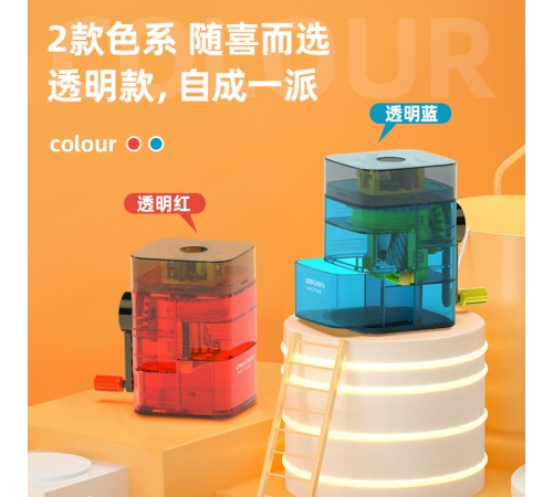 Точилка для карандашей механическая Deli 71162Blue 1 отверстие пластик синий Точилка для карандашей механическая Deli 71162Blue 1 отверстие пластик синий