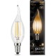 Лампа филам. Gauss Filament 5Вт цок.:E14 свеча 220B 2700K св.свеч.бел.теп. (упак.:10шт) (104801105)