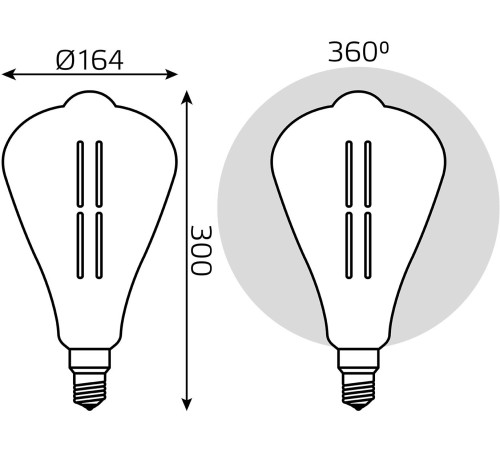 Лампа филам. Gauss Filament Vintage 6Вт цок.:E27 эдисон 220B 4000K св.свеч.бел.нейт. (упак.:1шт) (157802205)