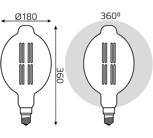 Лампа филам. Gauss Filament Vintage 8Вт цок.:E27 шар 220B 2400K св.свеч.бел.теп. (упак.:1шт) (151802008) Лампа филам. Gauss Filament Vintage 8Вт цок.:E27 шар 220B 2400K св.свеч.бел.теп. (упак.:1шт) (151802008)