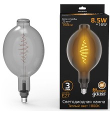 Лампа филам. Gauss Filament Vintage 8.5Вт цок.:E27 шар 220B 1800K св.свеч.бел.теп. (упак.:1шт) (152802005)