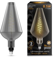 Лампа филам. Gauss Filament Vase 8.5Вт цок.:E27 свеча 220B 1800K св.свеч.бел.теп. (упак.:1шт) (180802005)