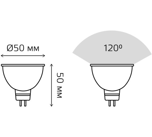Лампа светодиодная LED 5.5 Вт 470 лм 6500К AC180-240В GU5.3 софит MR16 холодная Elementary Gauss Gauss 13536