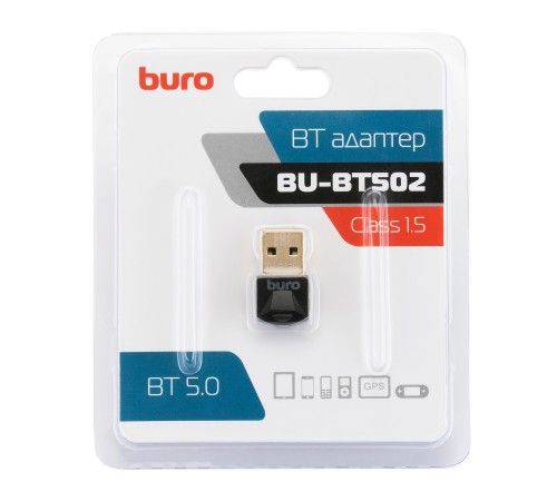Адаптер USB Buro BU-BT502 Bluetooth 5.0+EDR class 1.5 20м черный Адаптер USB Buro BU-BT502 Bluetooth 5.0+EDR class 1.5 20м черный
