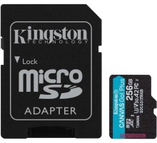 Флеш карта microSDXC 256Gb Class10 Kingston SDCG3/256GB Canvas Go! Plus + adapter
