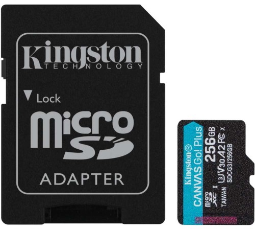 Флеш карта microSDXC 256Gb Class10 Kingston SDCG3/256GB Canvas Go! Plus + adapter