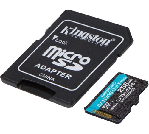 Флеш карта microSDXC 256Gb Class10 Kingston SDCG3/256GB Canvas Go! Plus + adapter