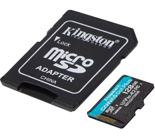 Флеш карта microSDXC 128Gb Class10 Kingston SDCG3/128GB Canvas Go! Plus + adapter