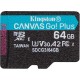 Флеш карта microSDXC 64Gb Class10 Kingston SDCG3/64GBSP Canvas Go! Plus w/o adapter