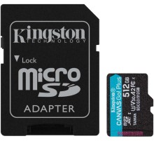 Флеш карта microSDXC 512Gb Class10 Kingston SDCG3/512GB Canvas Go! Plus + adapter