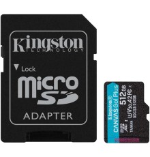 Флеш карта microSDXC 512Gb Class10 Kingston SDCG3/512GB Canvas Go! Plus + adapter