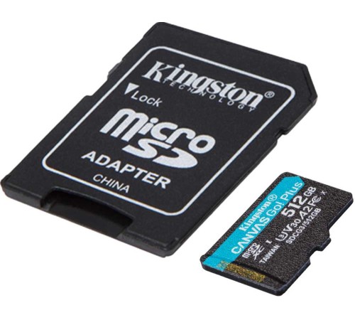 Флеш карта microSDXC 512Gb Class10 Kingston SDCG3/512GB Canvas Go! Plus + adapter