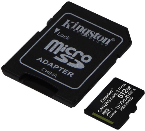 Флеш карта microSDXC 512Gb Kingston SDCS2/512GB Canvas Select Plus + adapter