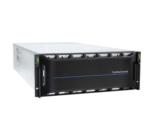 Сетевой накопитель Infortrend CS 2060D-J 4U/60bay, scale-out NAS, dual nodes subsystem including 2x4 Core CPU, 128GB (8x16GB), 8x10GbE(SFP+), 4x12Gb/s SAS EXP. Ports, 2x(PSU+FAN), 2x(SuperCap.+flash), 60 x 3.5" drive trays and rackmount kit, scale ou